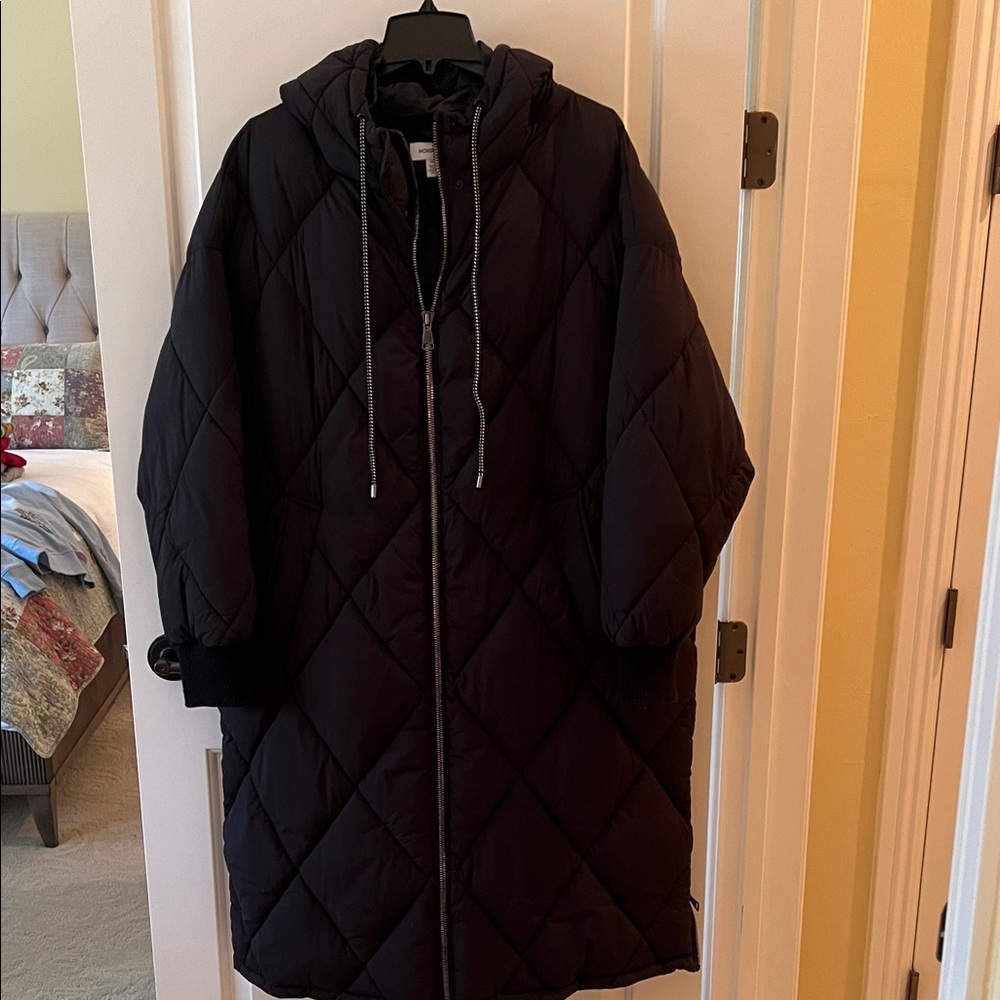 Nordstrom Diamond Quilted Puffer Coat in Black